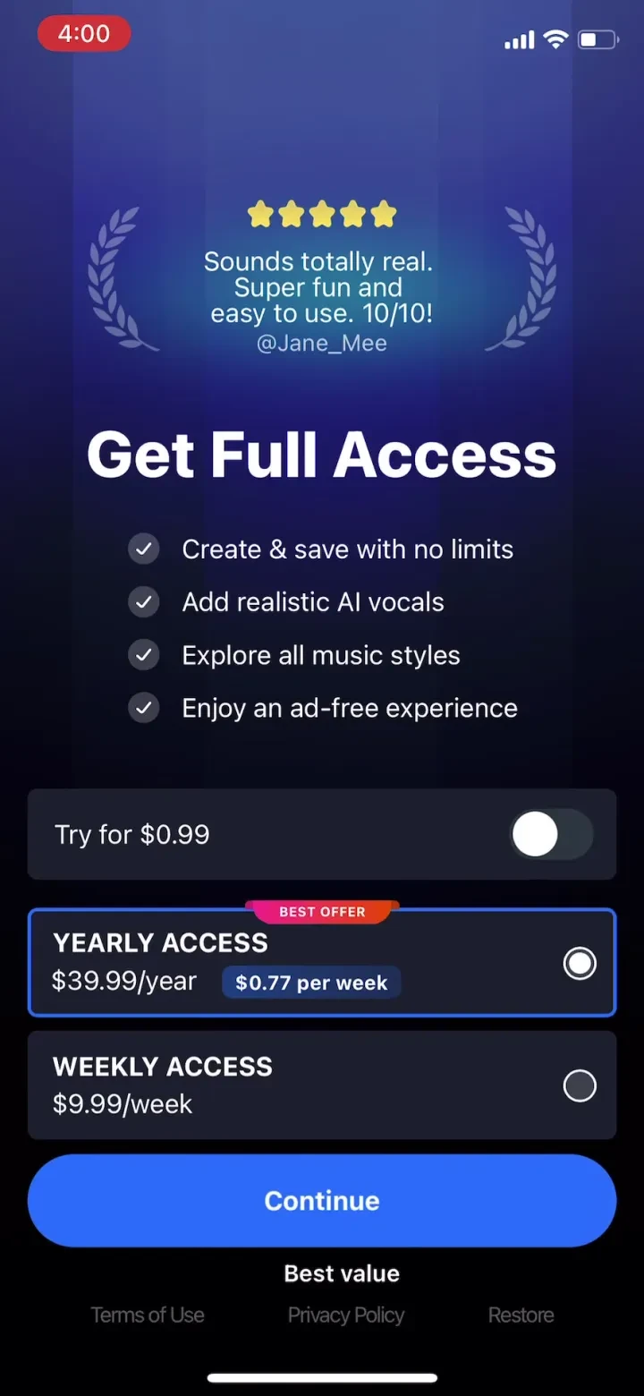 AI Music, Song Generator・Shoom screenshot 3
