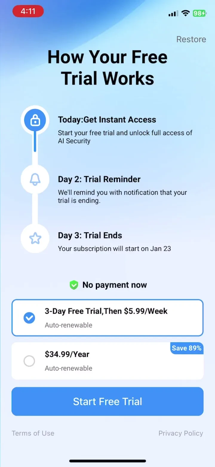 AI Security: Storage Privacy paywall screenshot
