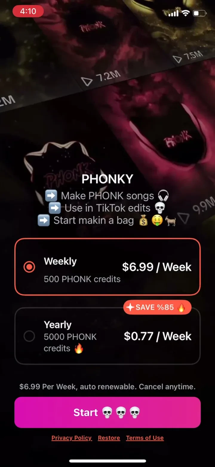 Banger for Artists: AI Music paywall screenshot
