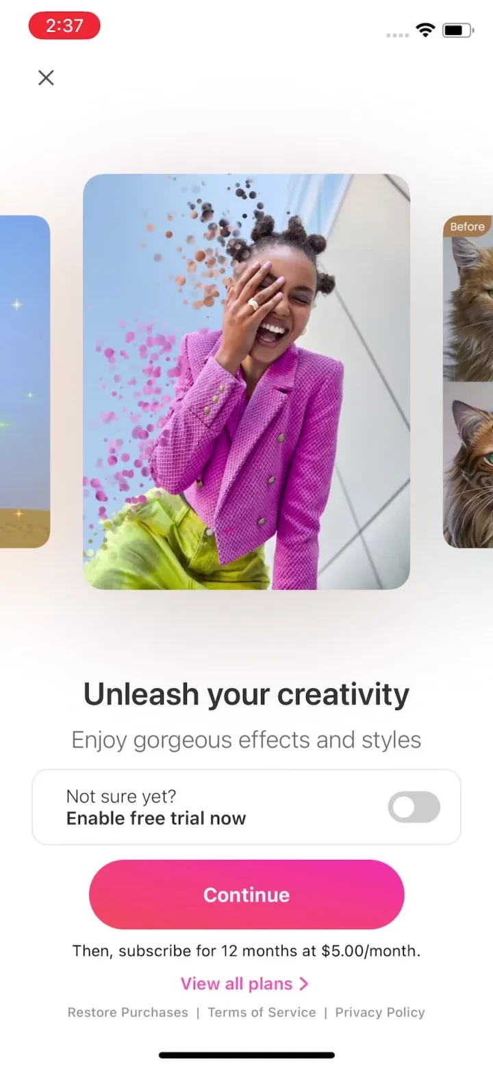 BeautyPlus-Selfie Photo Editor paywall screenshot