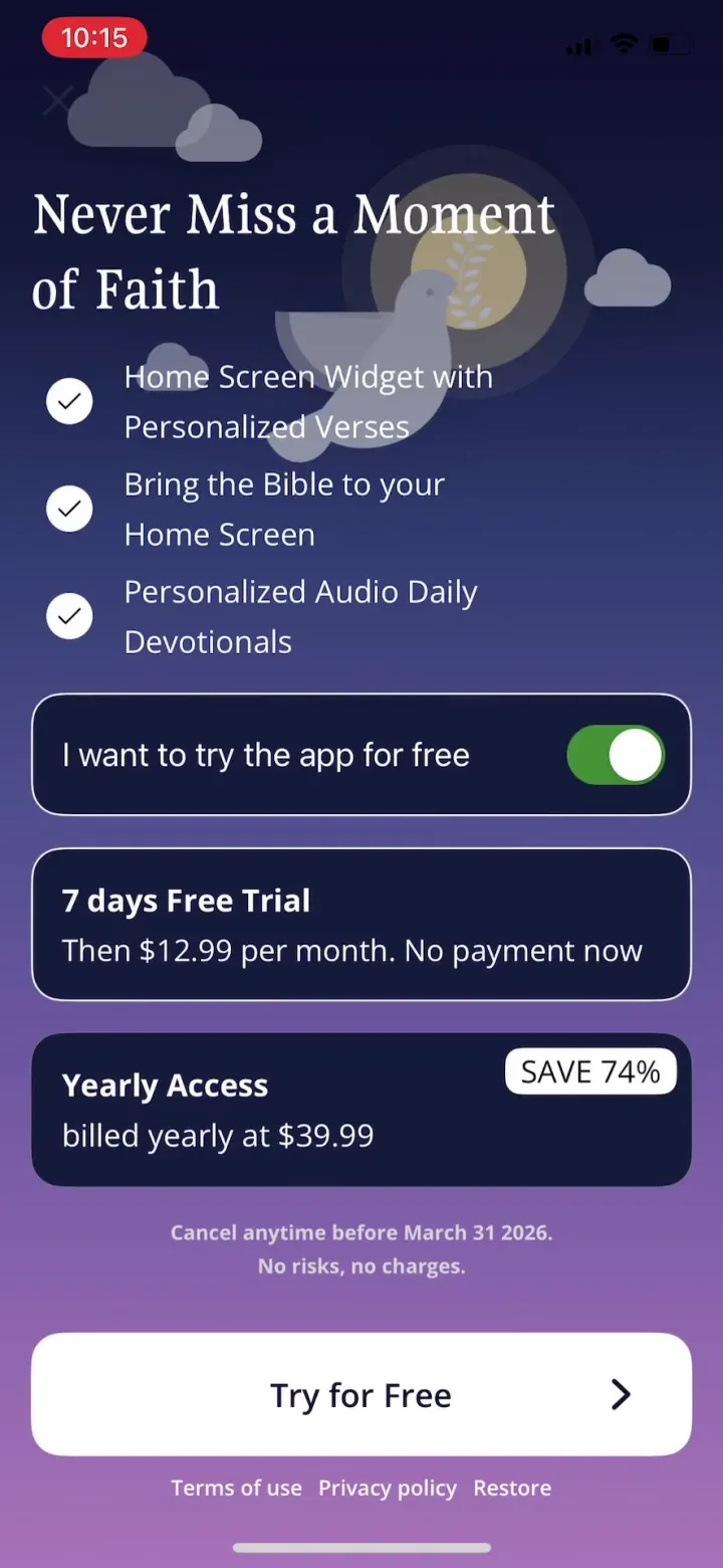 Bible Chat: Daily Devotional paywall screenshot