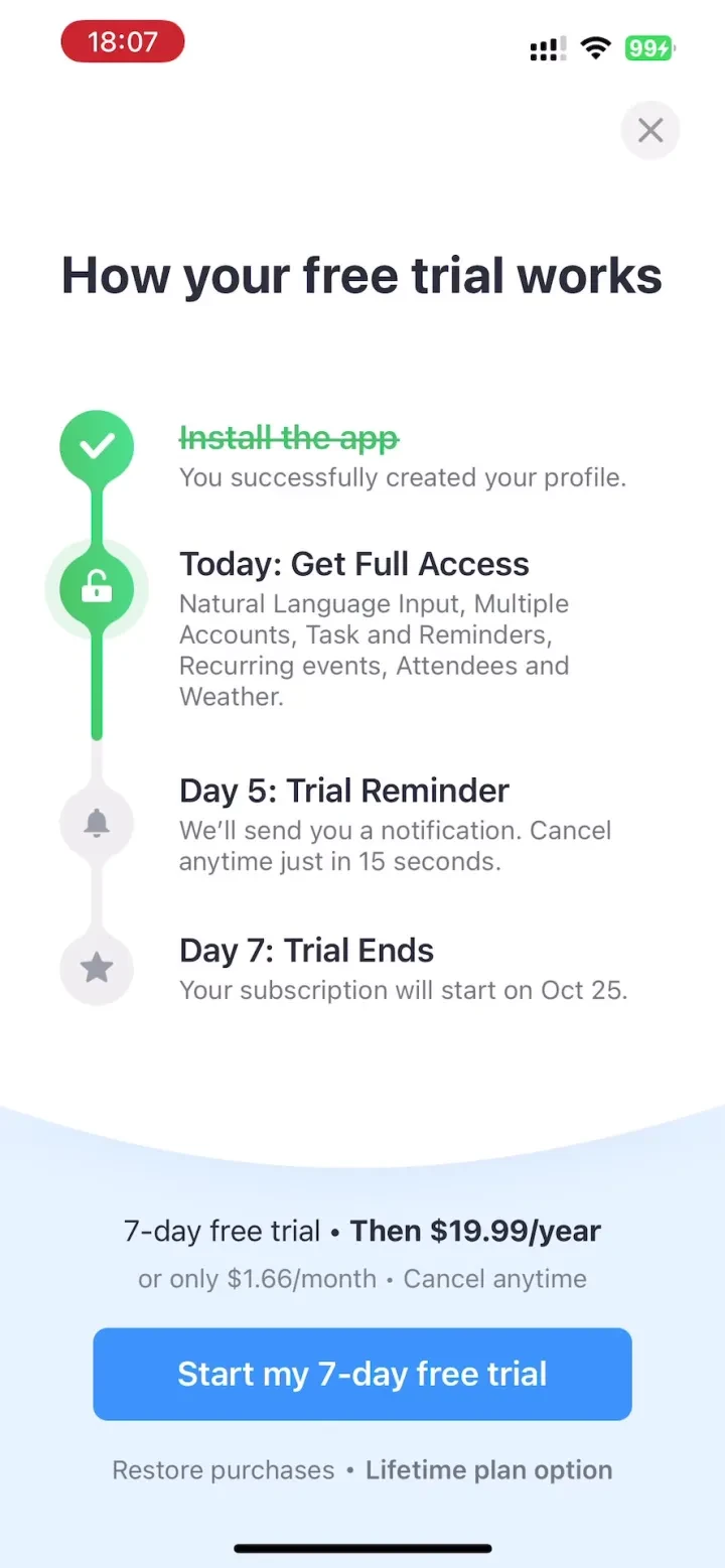 Calendars: Schedule Planner paywall screenshot