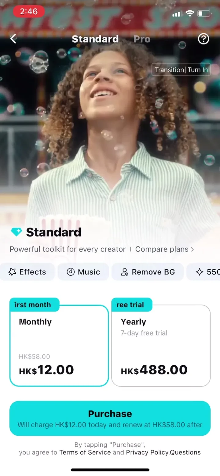 CapCut: Photo & Video Editor paywall screenshot