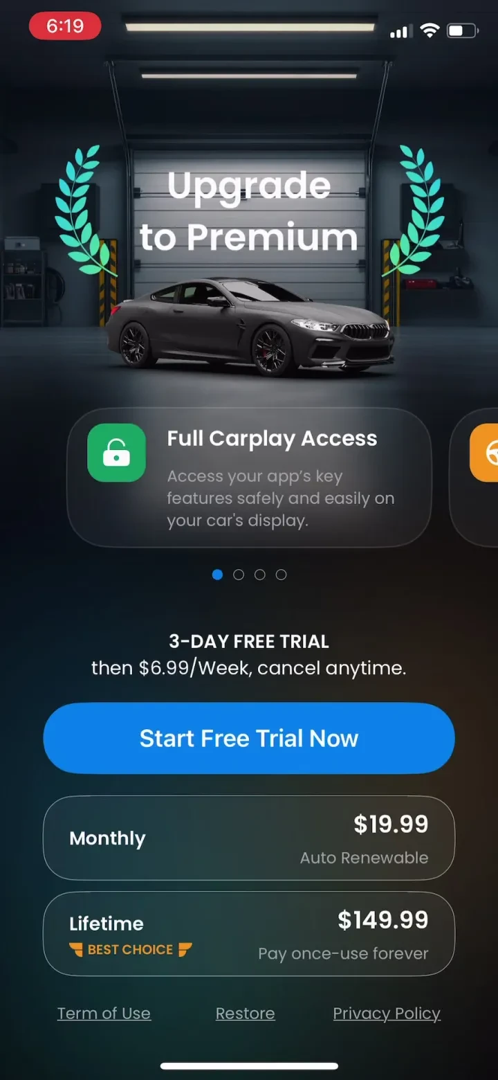 Car.Play Connect: Auto Sync paywall screenshot
