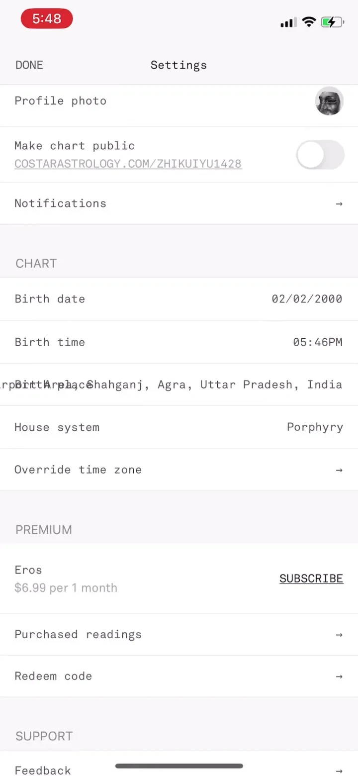 Co–Star Personalized Astrology paywall screenshot