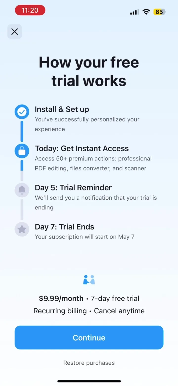 Documents: File Manager & Docs paywall screenshot