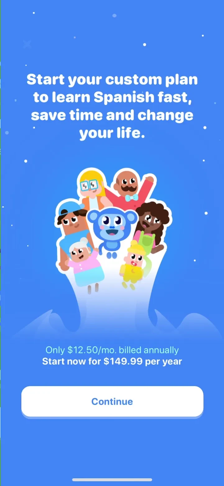 Falou - Fast language learning paywall screenshot