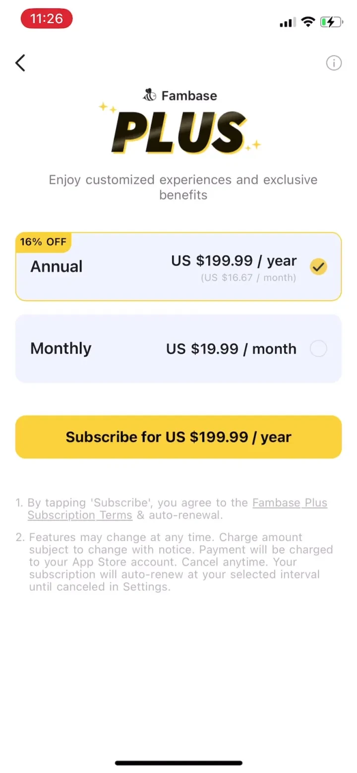 Fambase: Live & Group Chat paywall screenshot