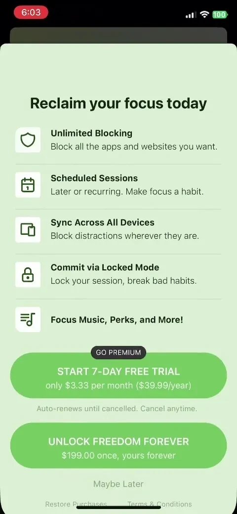 Freedom: Screen Time Control screenshot 3