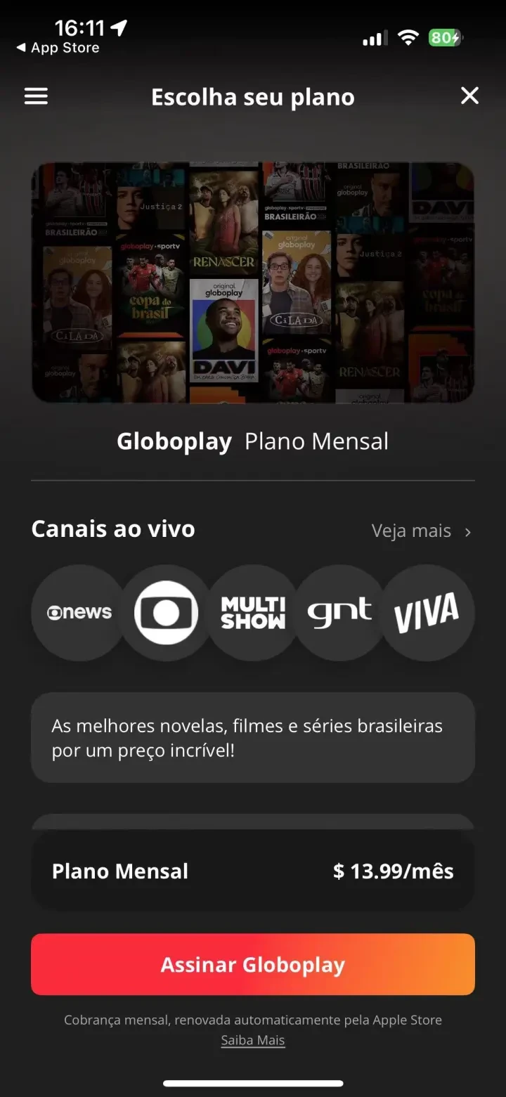 Globoplay: Novelas, séries e + paywall screenshot