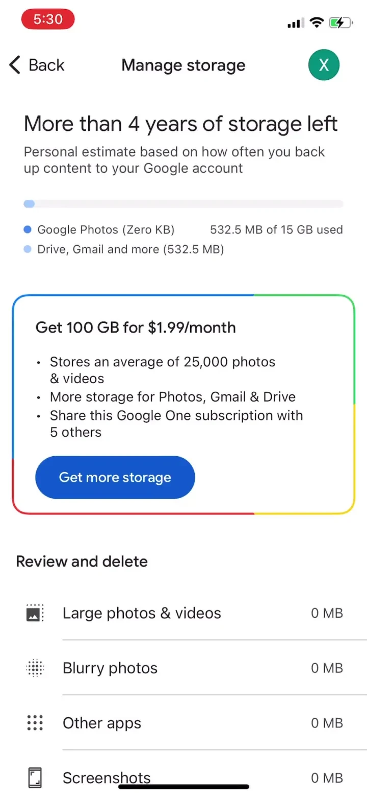 Google Photos: Backup & Edit paywall screenshot