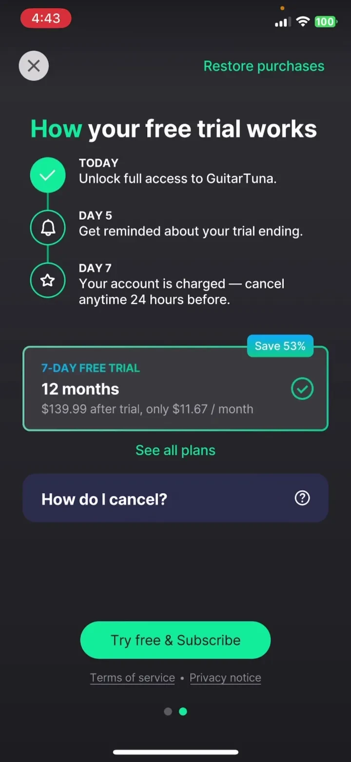 GuitarTuna: Tune &amp; Play Guitar screenshot 3