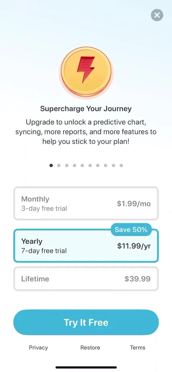 Happy Scale paywall screenshot