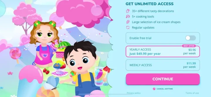 Ice Cream - Cooking for Kids paywall screenshot