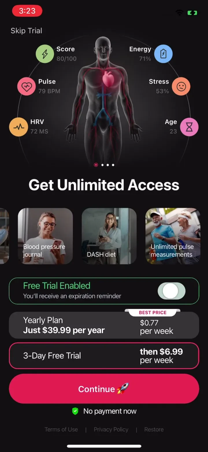 InPulse - Heart Rate Monitor paywall screenshot