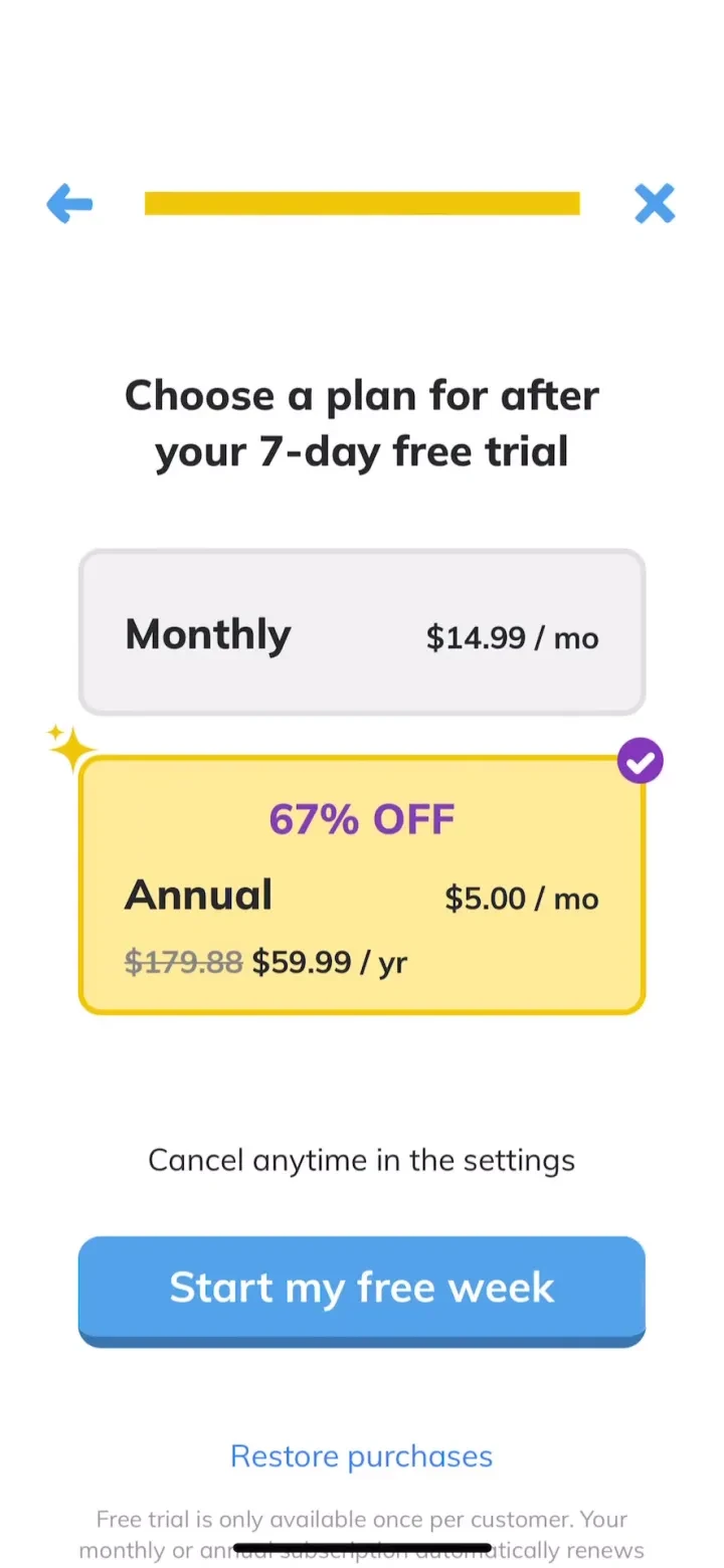Learn Spanish – Studycat paywall screenshot