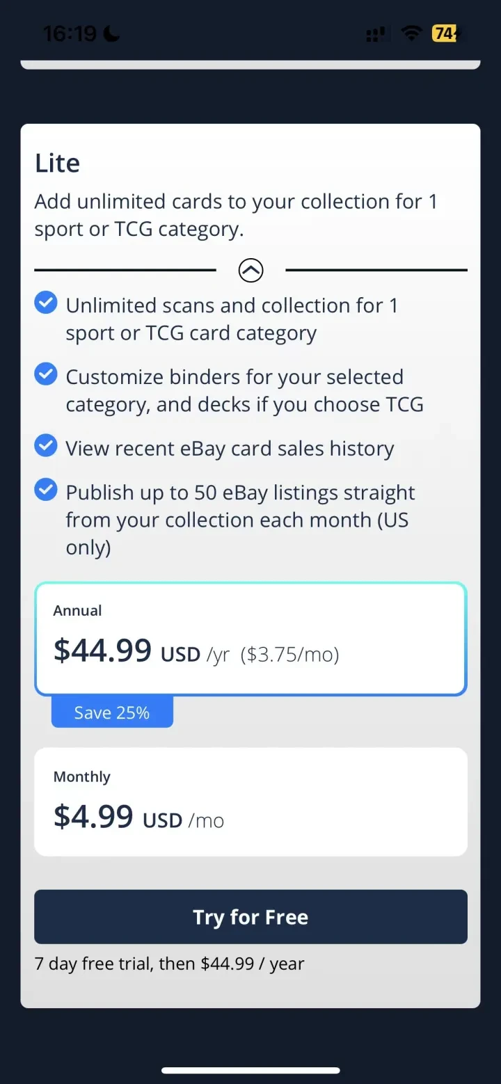 LUDEX Sports Card Scanner +TCG screenshot 3