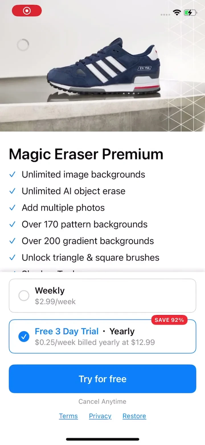 Magic Eraser Background Editor paywall screenshot