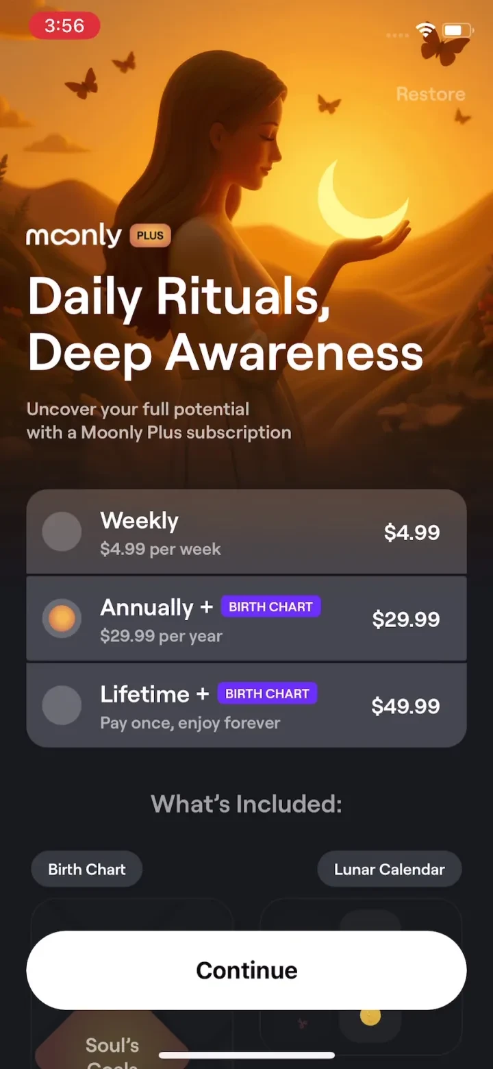 Moonly: Moon Phases & Calendar paywall screenshot