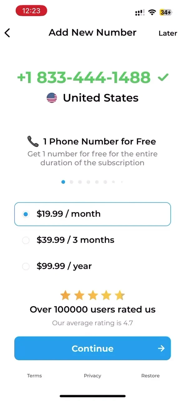 OnPhone: Second Number & eSIM paywall screenshot