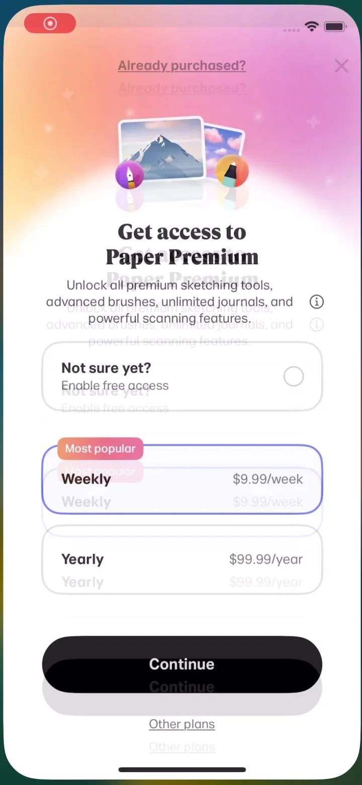 Paper: Sketch, Draw & Create paywall screenshot
