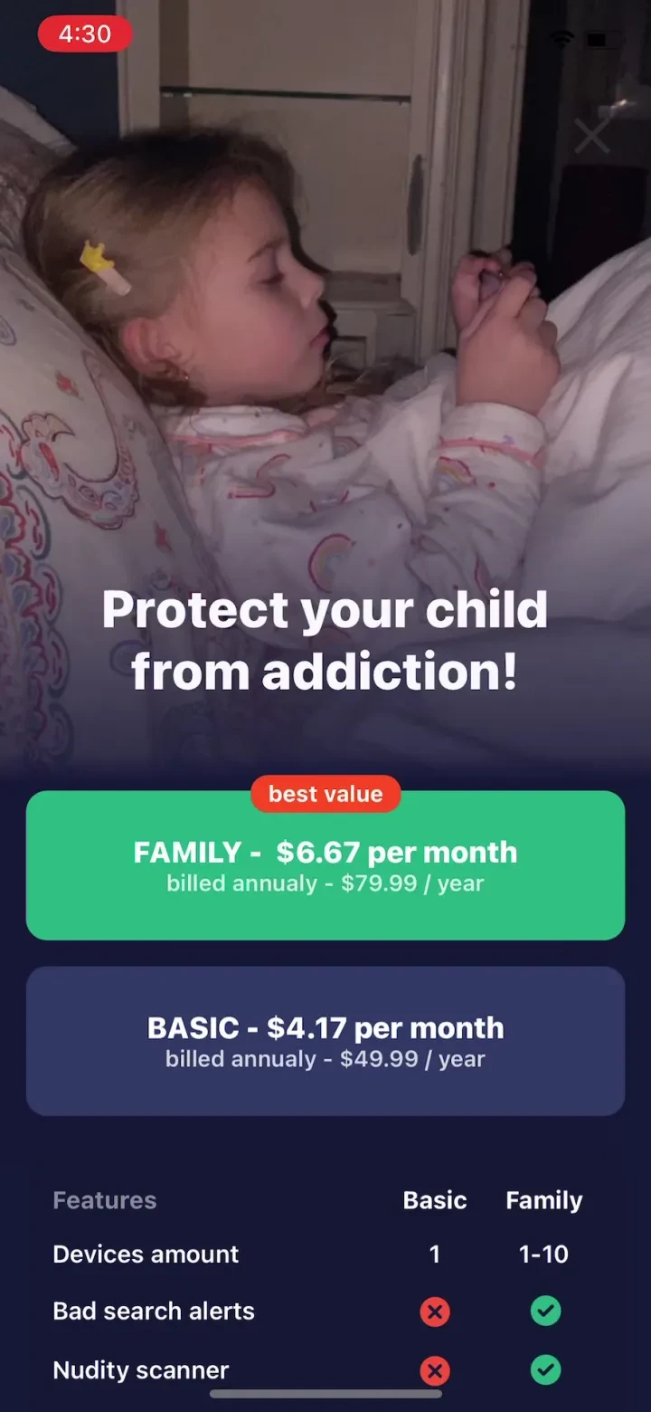 Parental Control App - Kidslox paywall screenshot