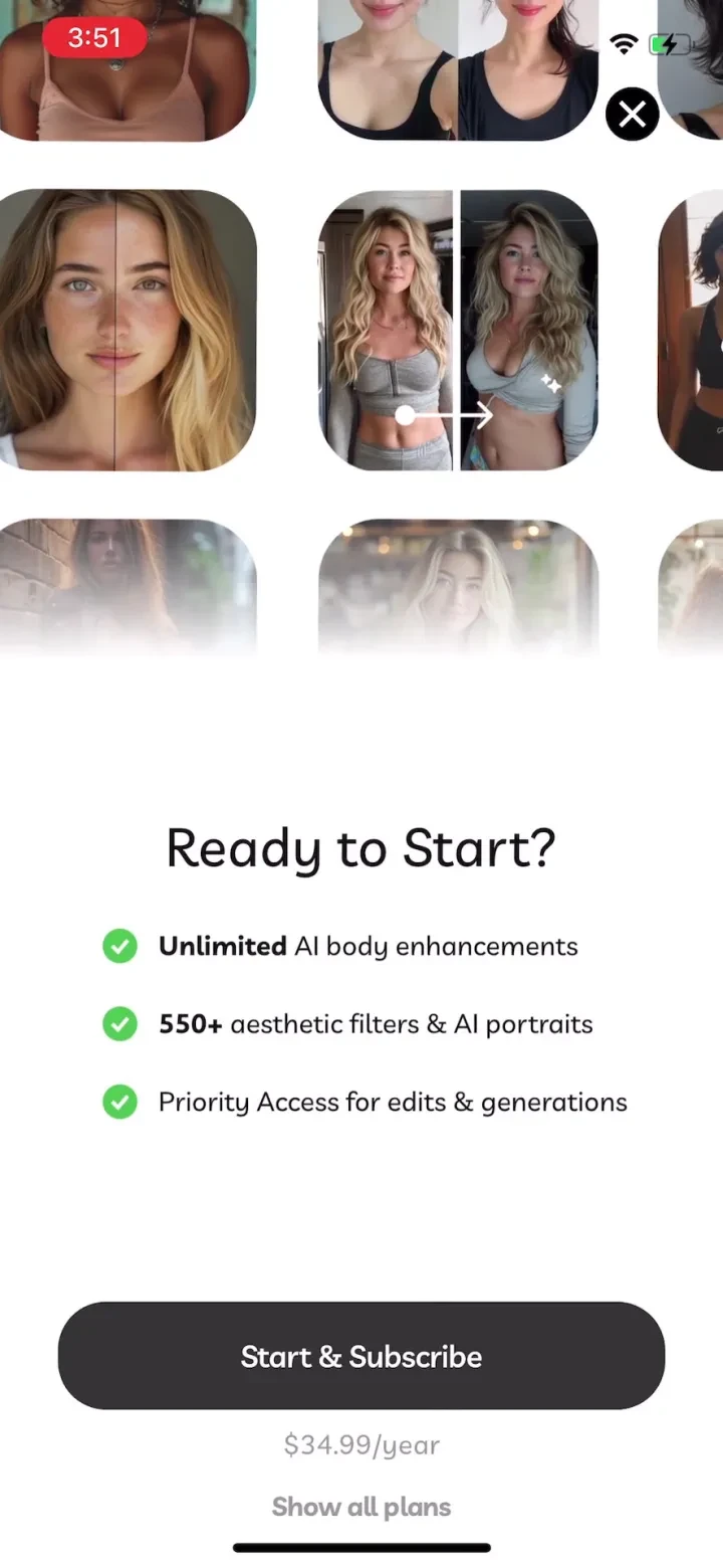 Pic+ - AI Video Generator paywall screenshot