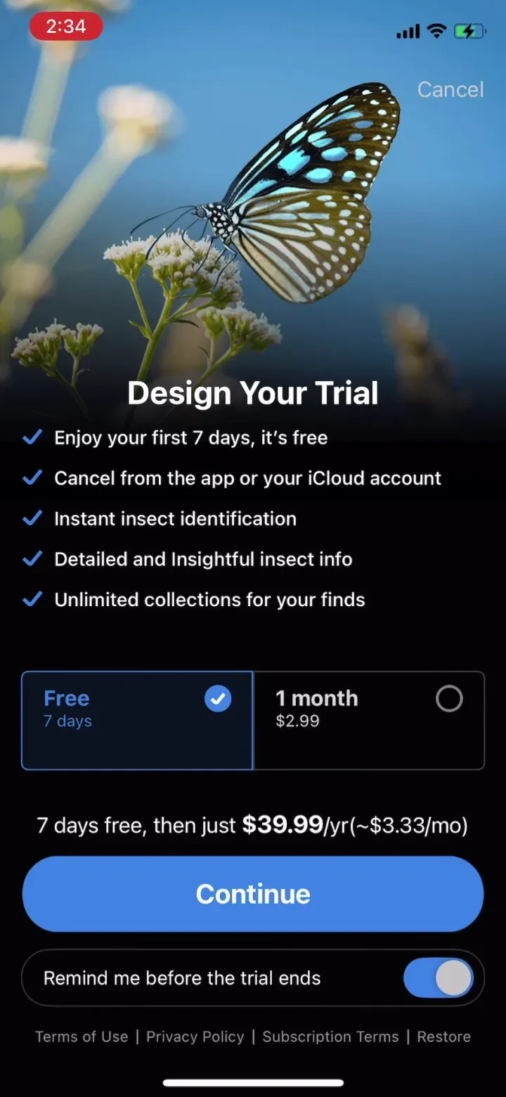 Picture Insect: Bug Identifier paywall screenshot