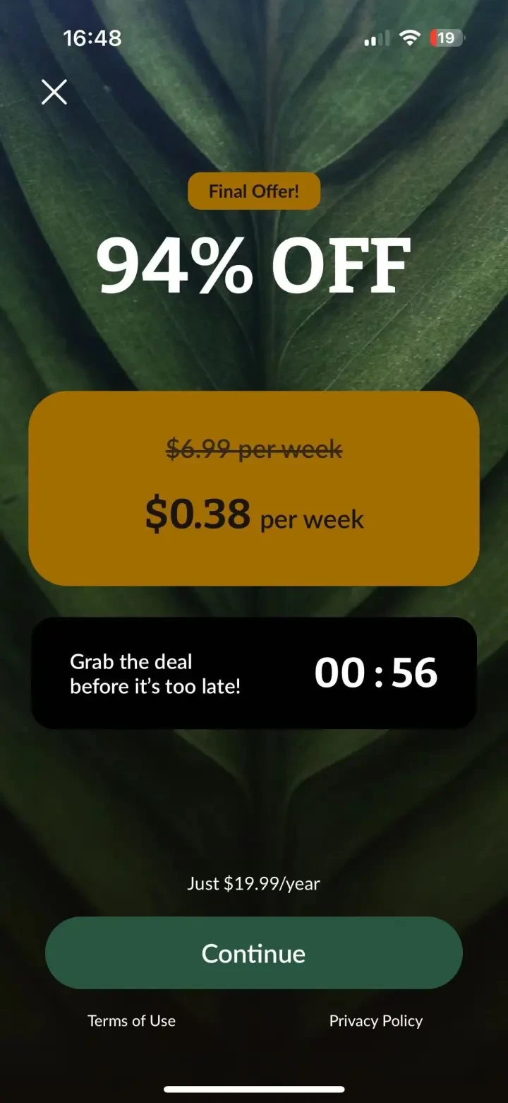 Plant Identification－Plantaria paywall screenshot