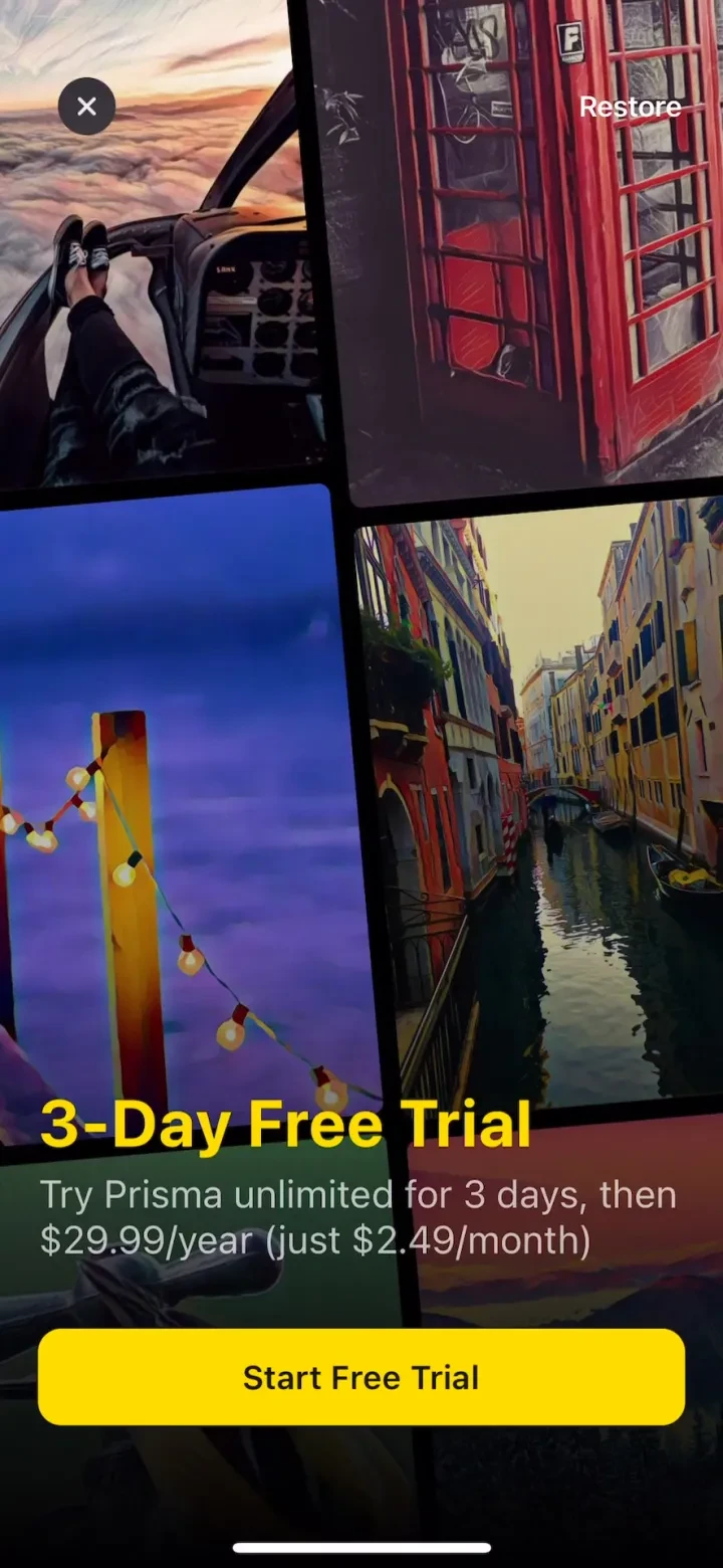 Prisma: Photo Editor, Filters paywall screenshot