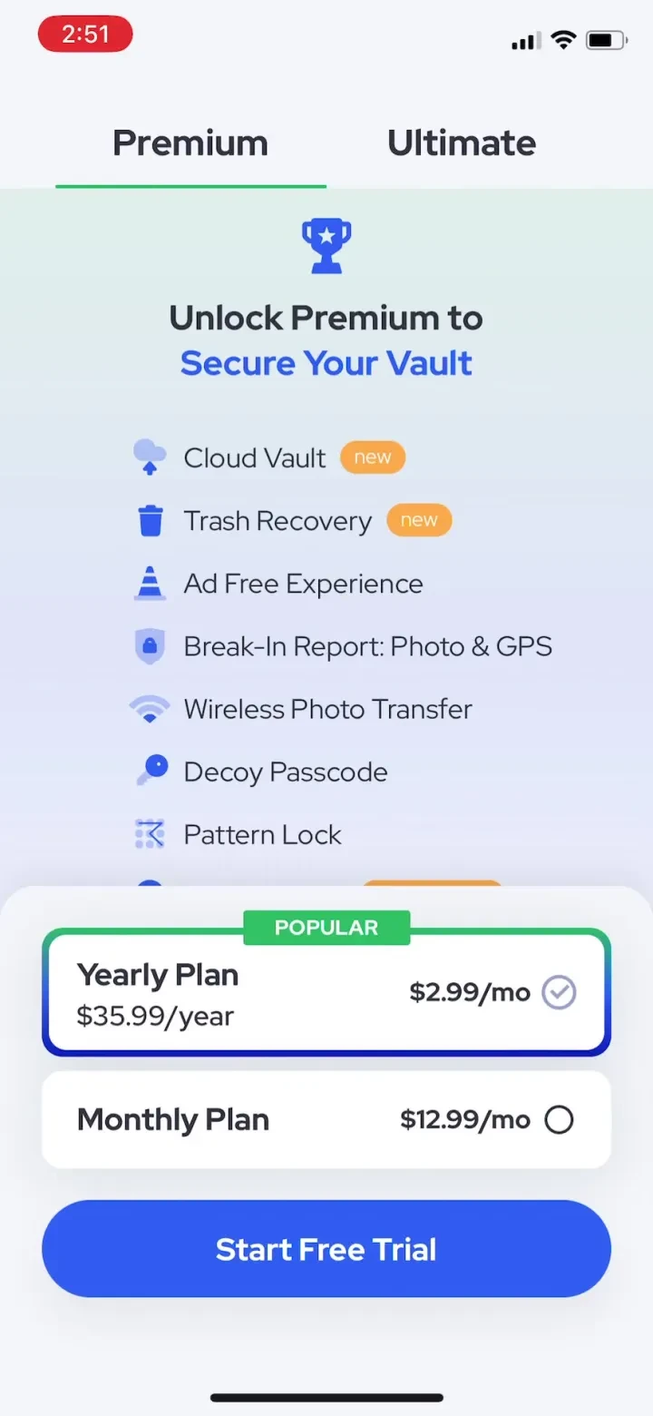 Private Photo Vault - Pic Safe paywall screenshot