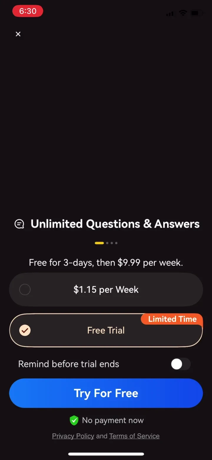 Quiz AI: AI Homework Helper paywall screenshot