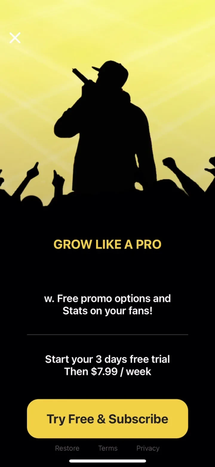 Rap Fame - Rap Music Studio paywall screenshot