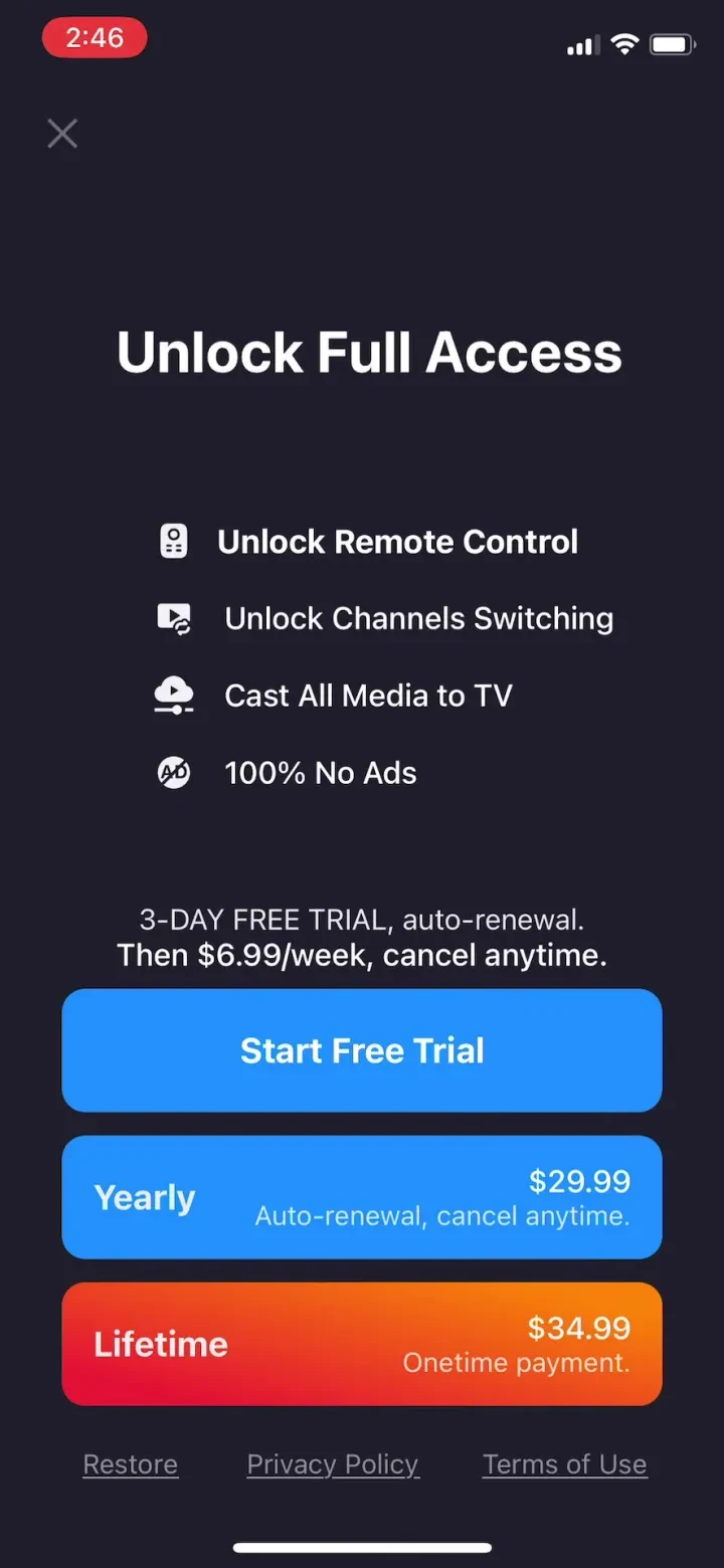 Smart Remote for Sam TV paywall screenshot