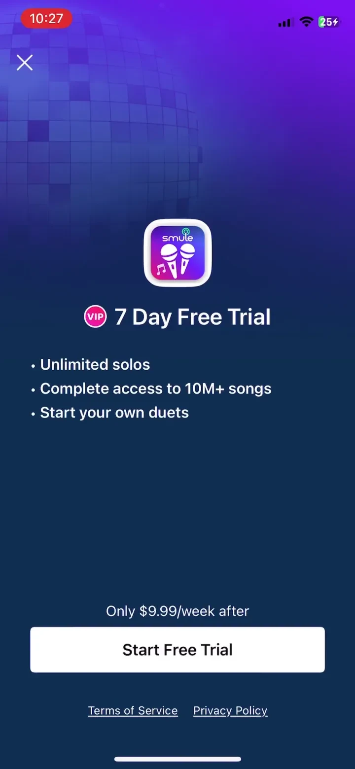 Smule: Sing & Duet paywall screenshot