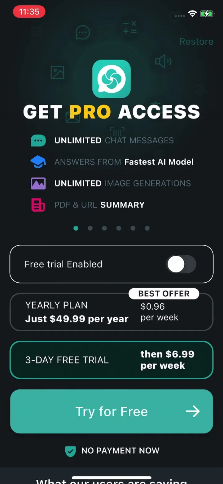 Super AI Chat - AI Chatbot paywall screenshot