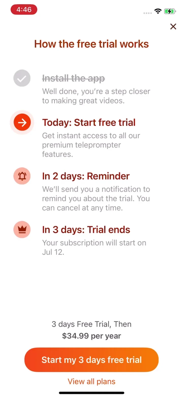 Teleprompter for Video paywall screenshot