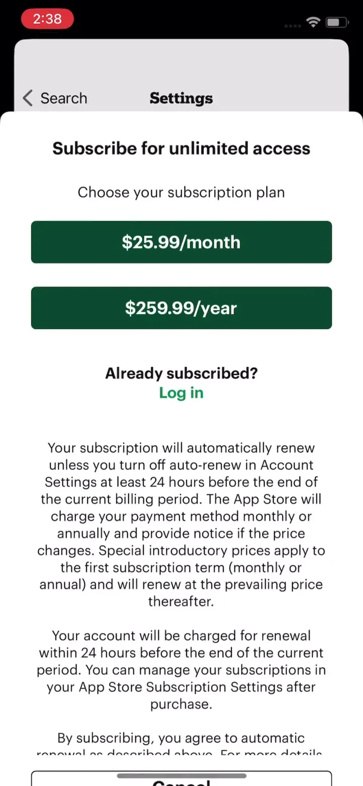 The Minnesota Star Tribune paywall screenshot