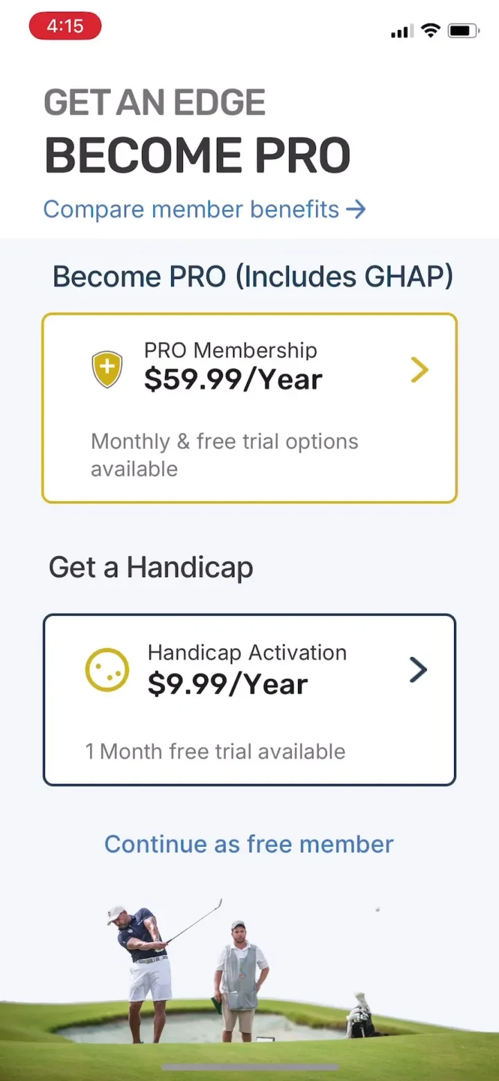 TheGrint: Golf GPS & Scorecard paywall screenshot