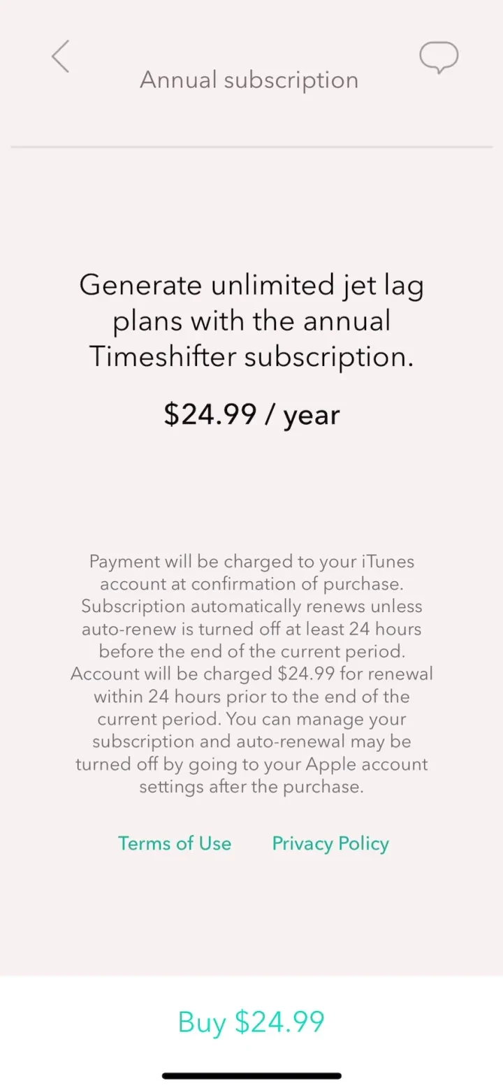 Timeshifter paywall screenshot
