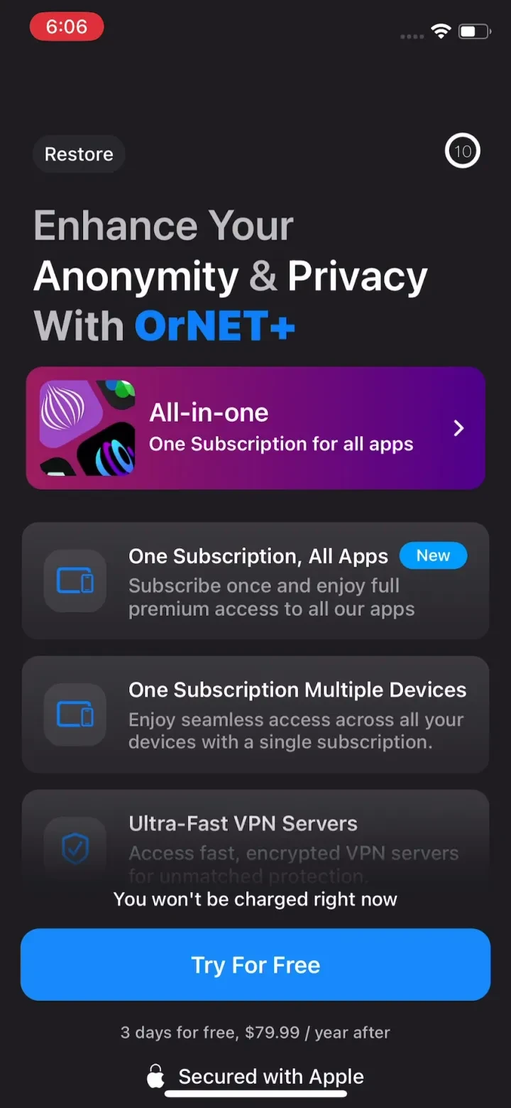 TOR Browser: OrNET Onion + VPN screenshot 3