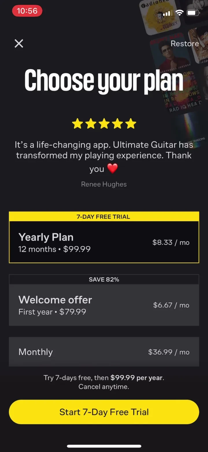 Ultimate Guitar: Chords & Tabs paywall screenshot