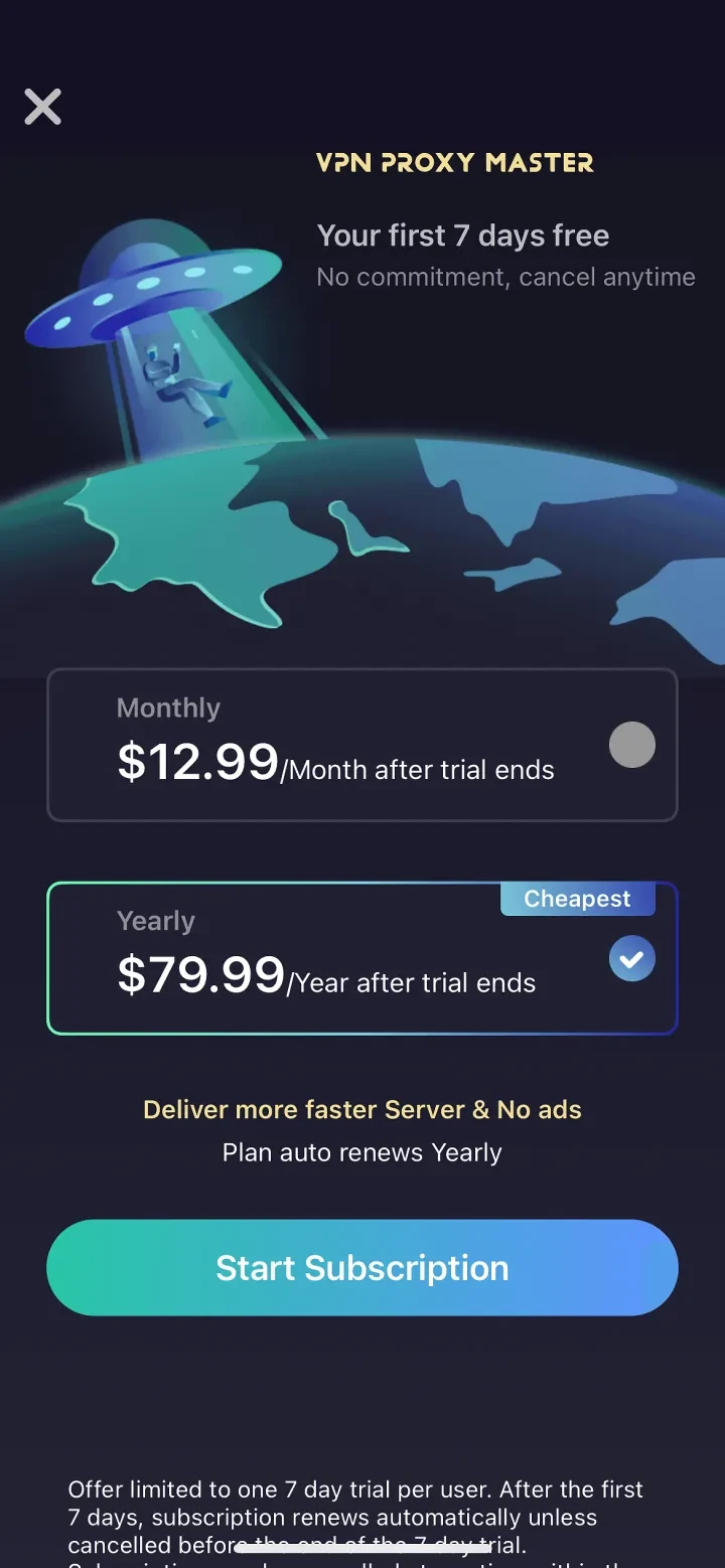 VPN Proxy Master - Super VPN paywall screenshot